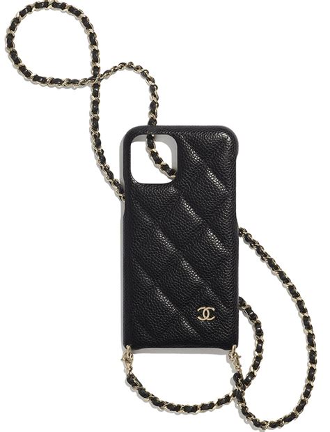 chanel quilted phone holder|chanel iphone case with chain.